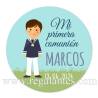 Pegatina personalizada comunión "Modelo Marcos" - Pegatinas Y Etiquetas Personalizadas Comunión