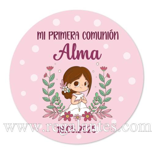 Pegatina personalizada comunión "Modelo Laura" - Pegatinas Y Etiquetas Personalizadas Comunión