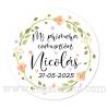 Pegatina personalizada comunión "Modelo Martina Niña" - Pegatinas Y Etiquetas Personalizadas Comunión