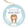 Etiqueta personalizada comunión "Modelo Martina Azul" - Pegatinas Y Etiquetas Personalizadas Comunión