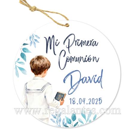 Etiqueta personalizada comunión "Modelo Acuarela Niño" - Pegatinas Y Etiquetas Personalizadas Comunión