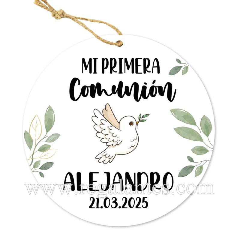 Etiqueta personalizada comunión "Modelo Paloma" - Pegatinas Y Etiquetas Personalizadas Comunión