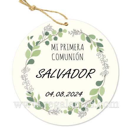 Etiqueta personalizada comunión "Modelo Arco Ramas" - Pegatinas Y Etiquetas Personalizadas Comunión