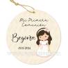 Etiqueta personalizada comunión "Modelo Niña Beige" - Pegatinas Y Etiquetas Personalizadas Comunión