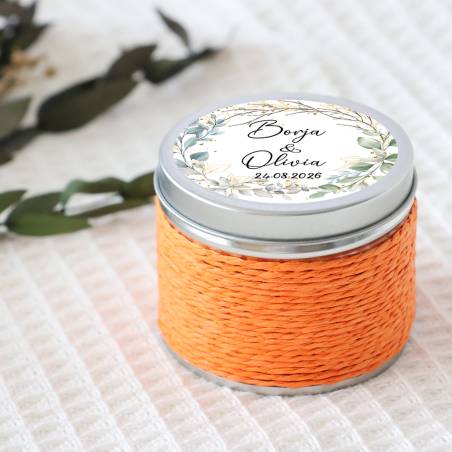 Vela personalizada boda aromática "Eucalipto" detalles boda - Velas personalizadas boda