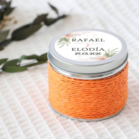 Vela personalizada boda aromática "Magnolia" detalles boda - Velas personalizadas boda