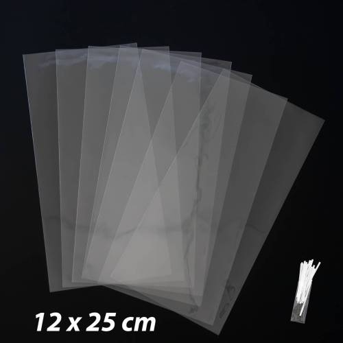 50 bolsas transparentes celofán 12x25cm - Envoltorio Regalo