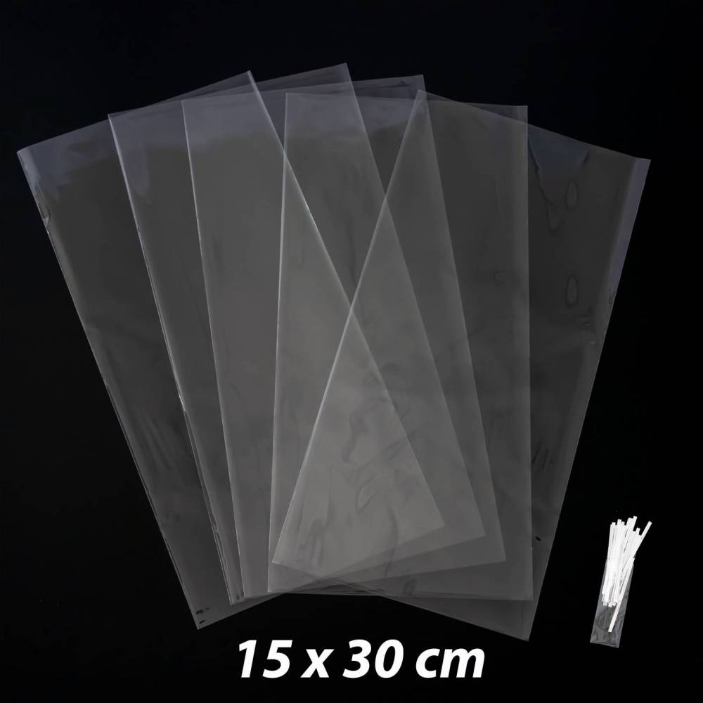 50 bolsas transparentes celofán 15x30cm - Envoltorio Regalo