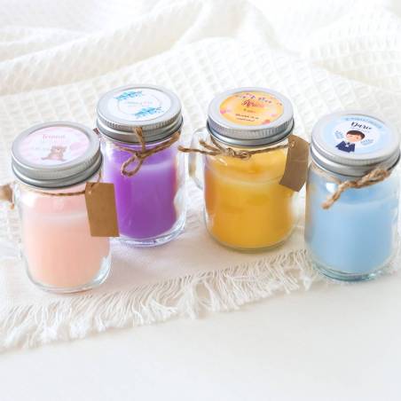 Vela personalizada en jarrita "Modelo bautizo Gemelas" Detalles personalizados bautizo - Inicio