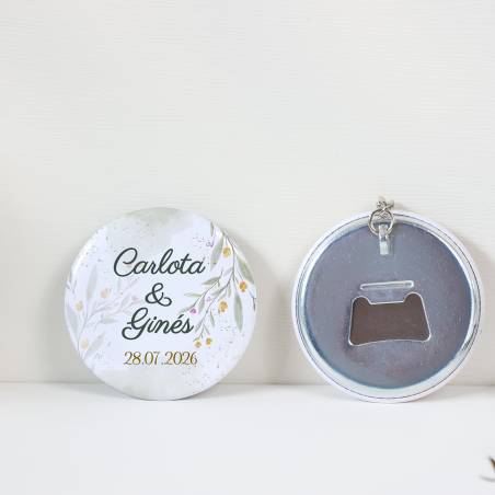 Llavero con abridor personalizado "Armonía" Detalles de boda - Llaveros Abrebotellas Personalizados Boda