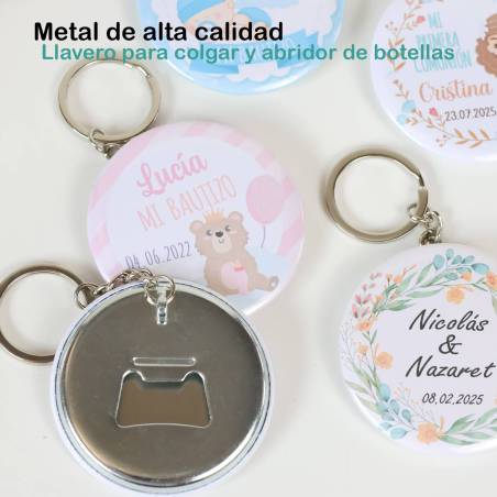 Llavero con abridor personalizado "Ágape" detalles boda - Llaveros Abrebotellas Personalizados Boda