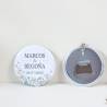 Llavero con abridor personalizado "Perla" Detalles de boda - Llaveros Abrebotellas Personalizados Boda