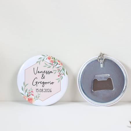 Llavero con abridor personalizado "Toscana" Detalles de boda - Llaveros Abrebotellas Personalizados Boda