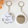 Llavero con espejo personalizado "Gardenia" Detalles boda - Llaveros Espejos Personalizados Boda