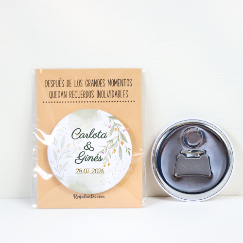 Abridor con imán personalizado "Armonía" detalles boda - Abridor Imán Personalizado Boda