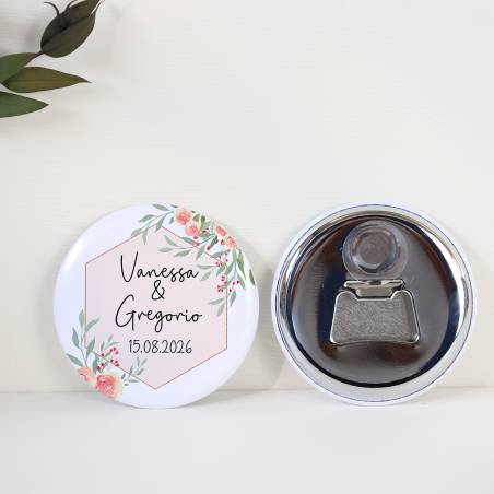 Abridor con imán personalizado "Toscana" detalles boda - Abridor Imán Personalizado Boda