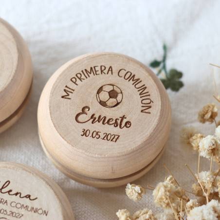 Yoyó de Madera Personalizado para Niños Comunión Grabado con Láser - Yoyo personalizado boda