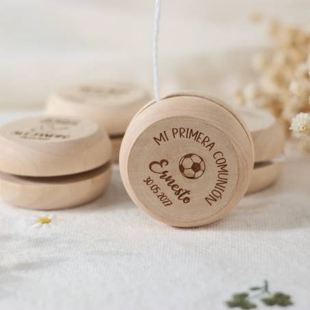 Yoyó de Madera Personalizado para Niños Comunión Grabado con Láser - Yoyo personalizado boda