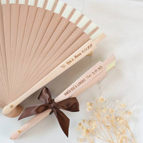 Abanico de Madera Personalizado para Boda Grabado con Láser - Inicio