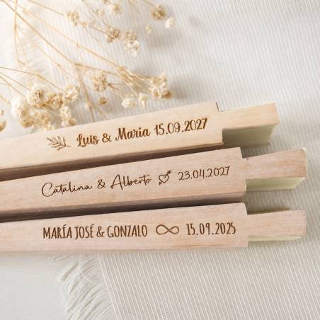 Abanico de Madera Personalizado para Boda Grabado con Láser - Inicio