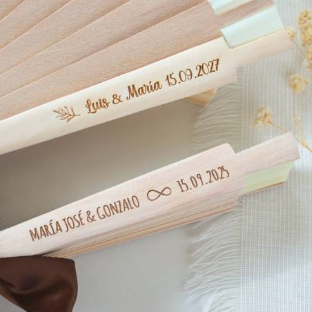 Abanico de Madera Personalizado para Boda Grabado con Láser - Inicio