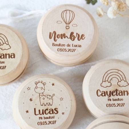 Yoyó de Madera Personalizado para Niños Bautizo Grabado con Láser - Yoyo personalizado bautizo