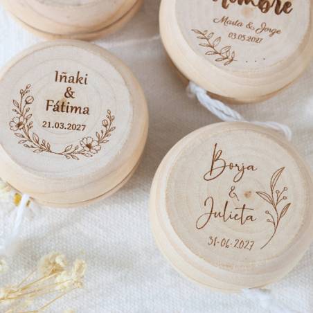 Yoyó de Madera Personalizado para Niños en Boda Grabado con Láser - Yoyo personalizado boda