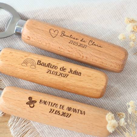 Abridor de Madera Personalizado para Bautizo Grabado con Láser - Detalles personalizados para Bautizo