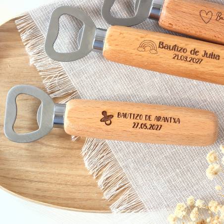 Abridor de Madera Personalizado para Bautizo Grabado con Láser - Detalles personalizados para Bautizo