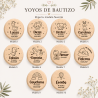 Yoyó de Madera Personalizado para Niños Bautizo Grabado con Láser - Yoyo personalizado bautizo