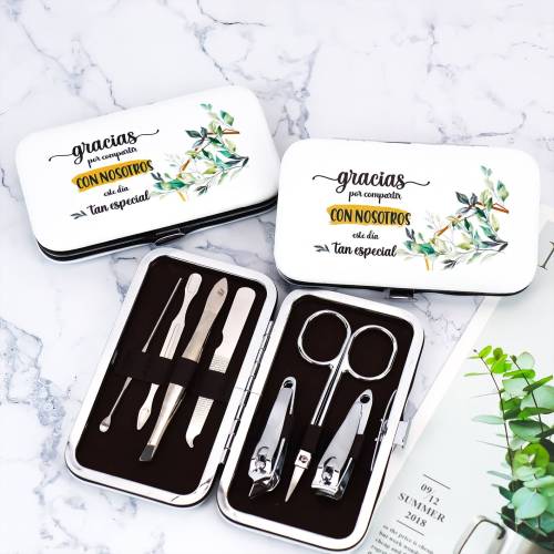 Set de manicura detalles de boda mujer modelo hojas - Detalles De Boda