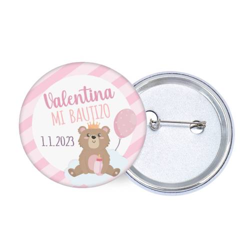 Chapa personalizada modelo Valentina detalles bautizo - Chapas Personalizadas Bautizo