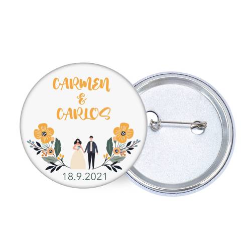 Chapa personalizada modelo Girasol detalles boda - Chapas Personalizadas Boda