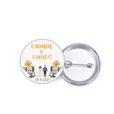 Chapa personalizada modelo Girasol detalles boda - Chapas Personalizadas Boda