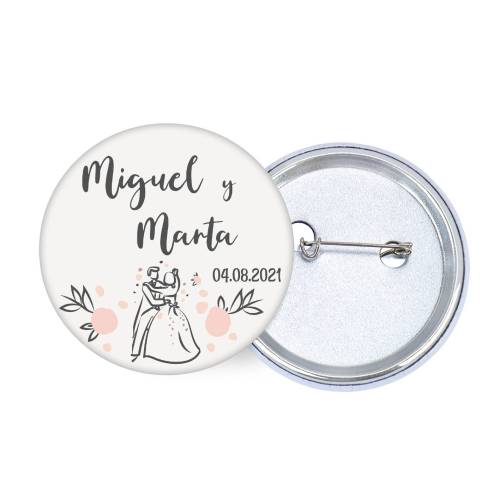 Chapa personalizada modelo Juntos detalles boda - Chapas Personalizadas Boda