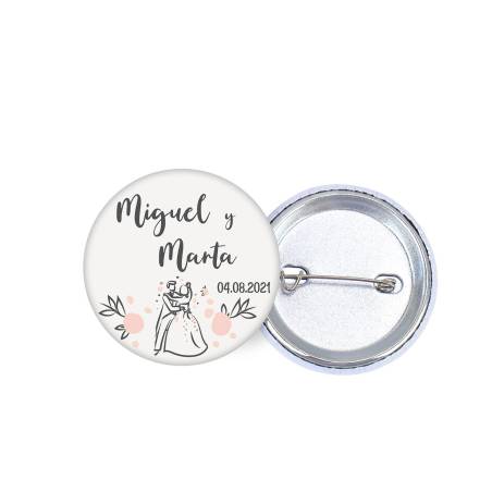Chapa personalizada modelo Juntos detalles boda - Chapas Personalizadas Boda