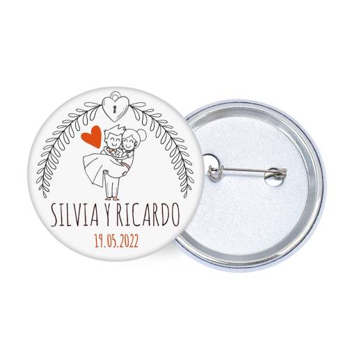 Chapa personalizada modelo Mañana detalles boda - Chapas Personalizadas Boda