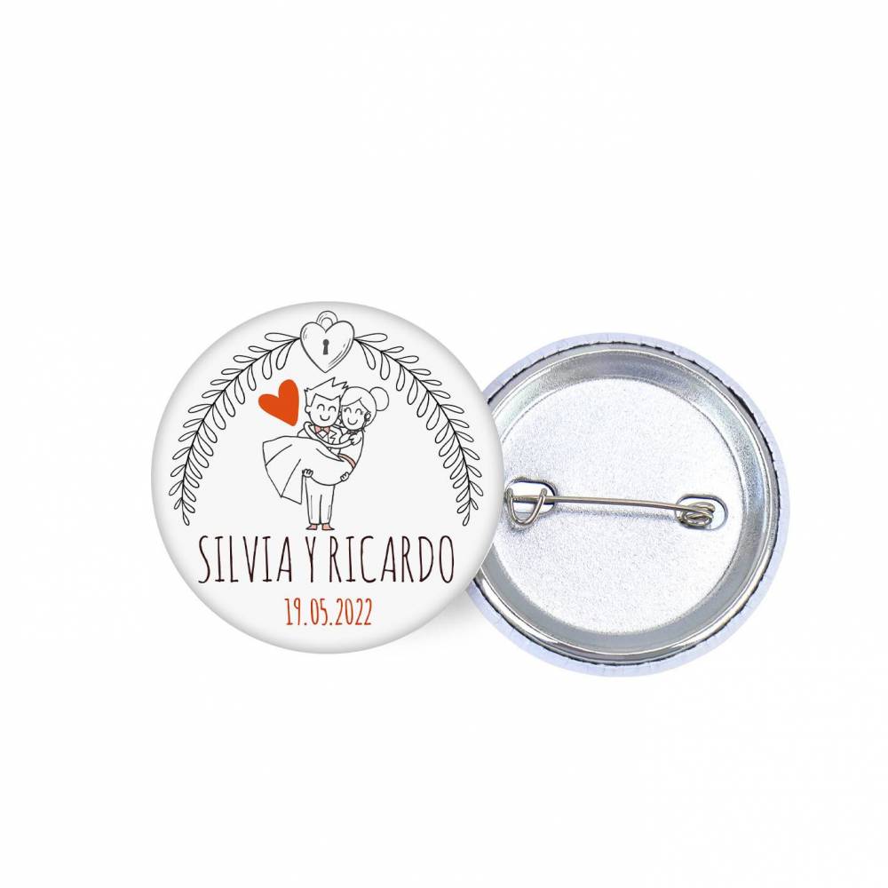 Chapa personalizada modelo Mañana detalles boda - Chapas Personalizadas Boda