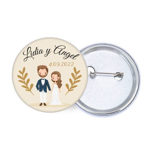 Chapa personalizada modelo Trigo detalles boda - Chapas Personalizadas Boda