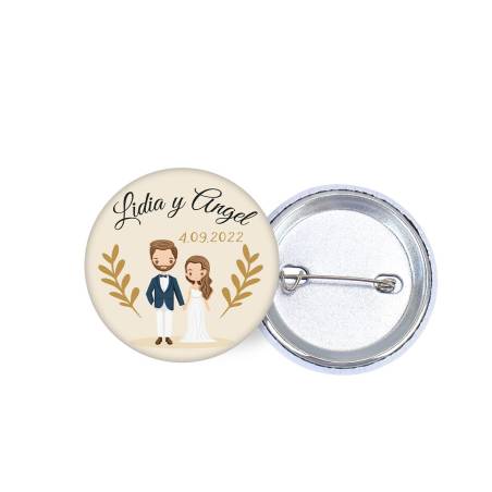 Chapa personalizada modelo Trigo detalles boda - Chapas Personalizadas Boda