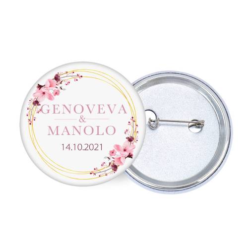 Chapa personalizada modelo Pink Crown detalles boda - Chapas Personalizadas Boda