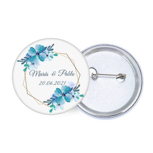 Chapa personalizada modelo Azul detalles boda - Chapas Personalizadas Boda