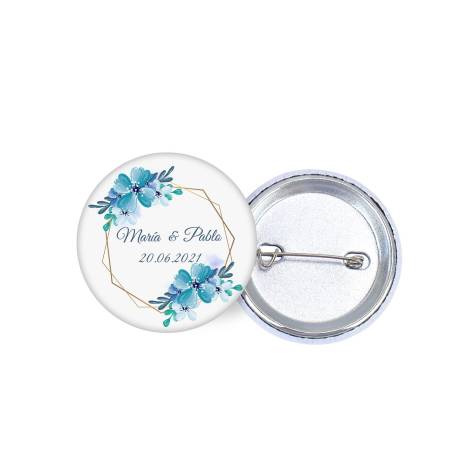 Chapa personalizada modelo Azul detalles boda - Chapas Personalizadas Boda