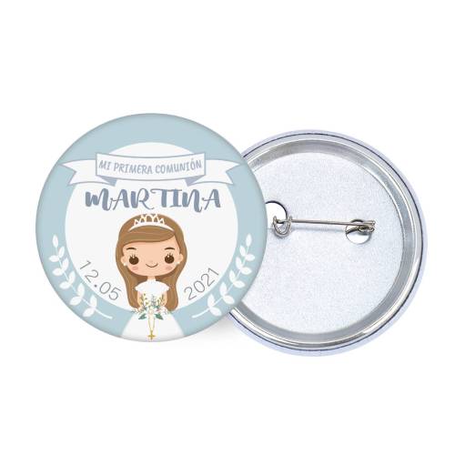 Chapa personalizada modelo Margarita detalles comunión - Chapas Personalizadas Comunión