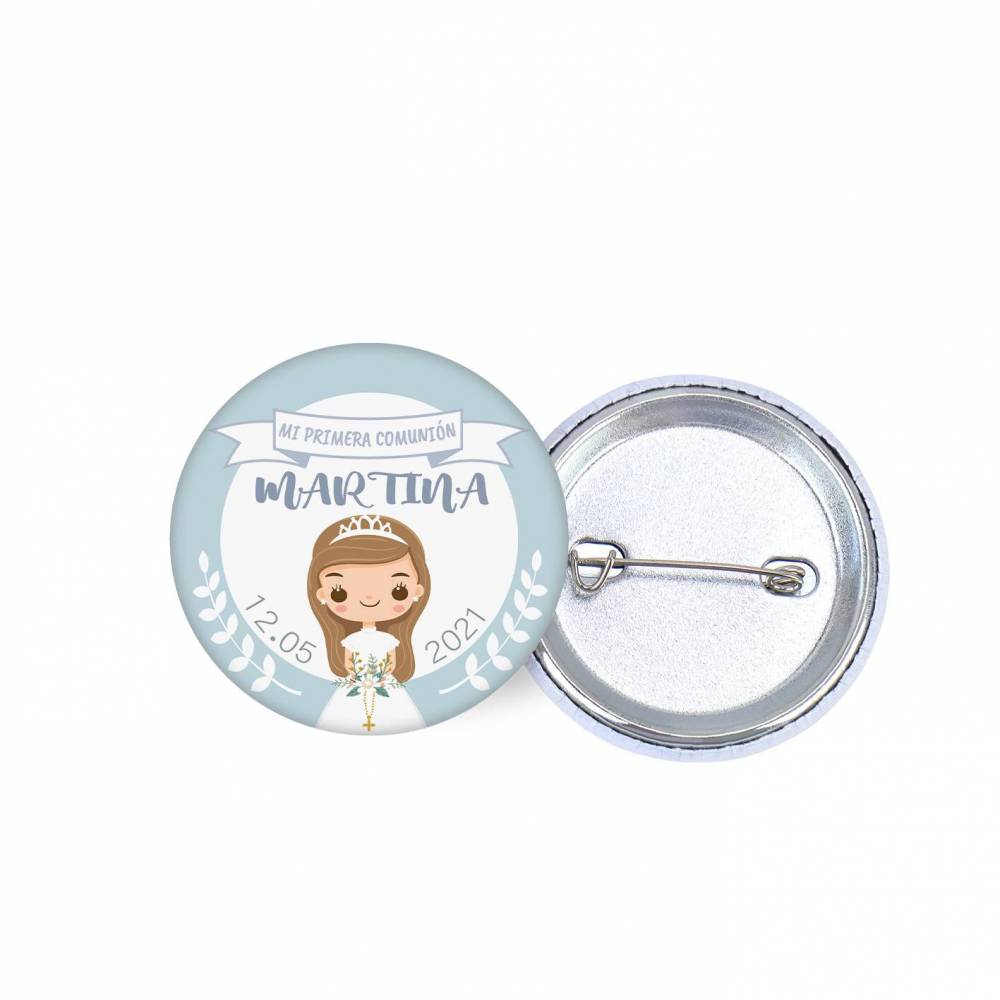 Chapa personalizada modelo Margarita detalles comunión - Chapas Personalizadas Comunión