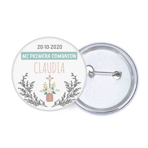 Chapa personalizada modelo Claudia detalles comunión - Chapas Personalizadas Comunión