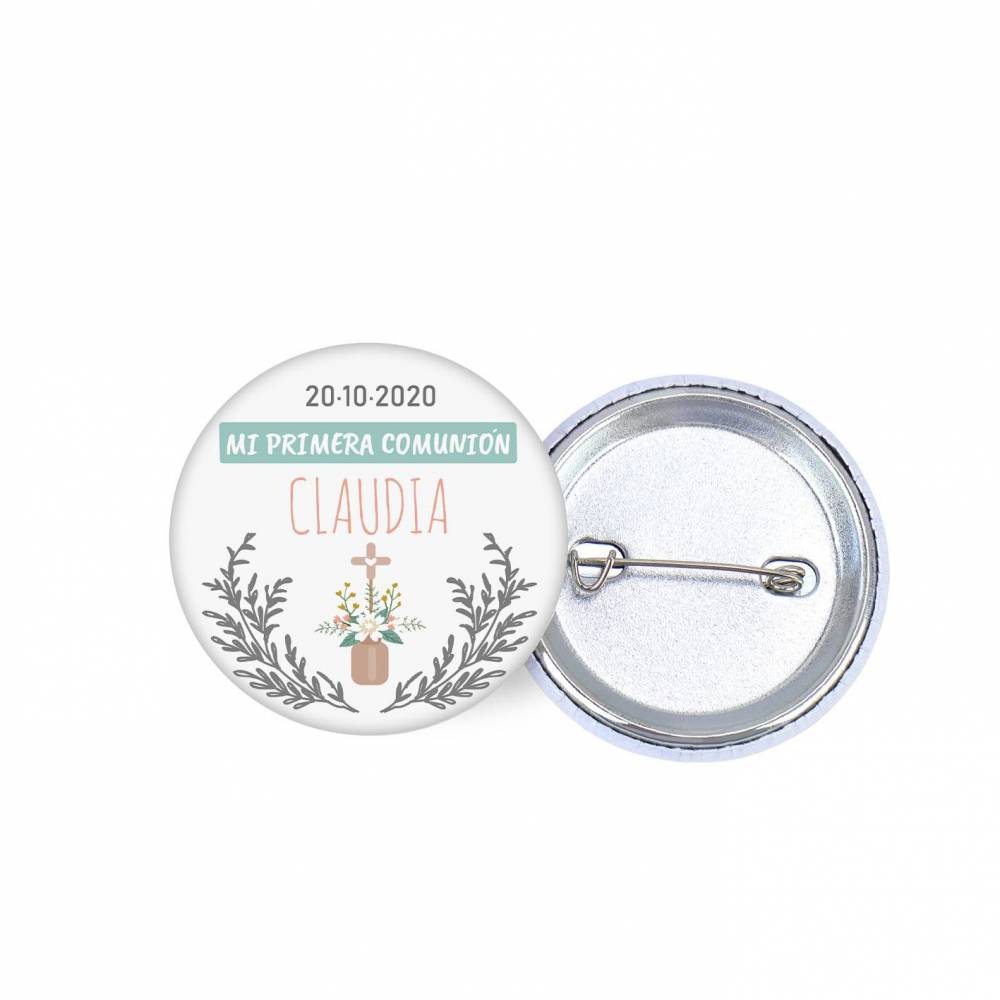 Chapa personalizada modelo Claudia detalles comunión - Chapas Personalizadas Comunión