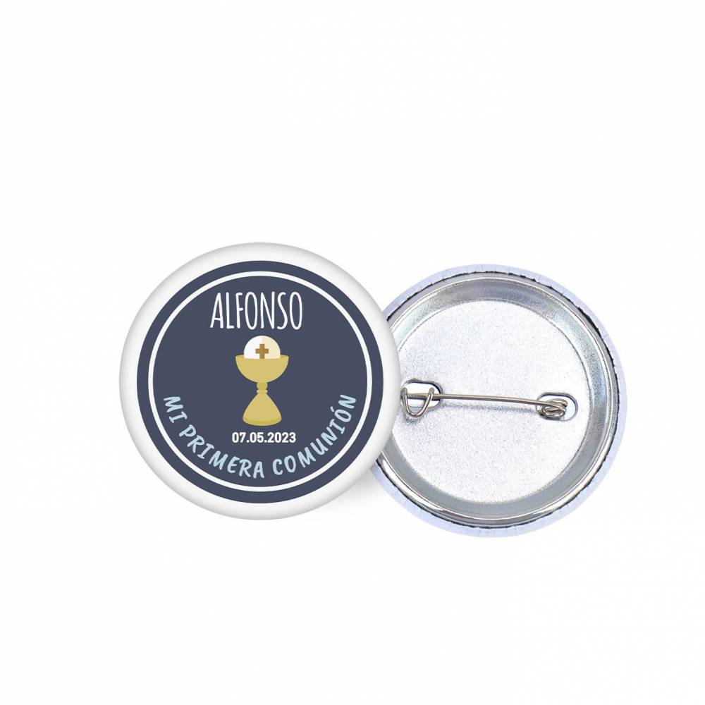 Chapa personalizada modelo Alonso detalles comunión - Chapas Personalizadas Comunión