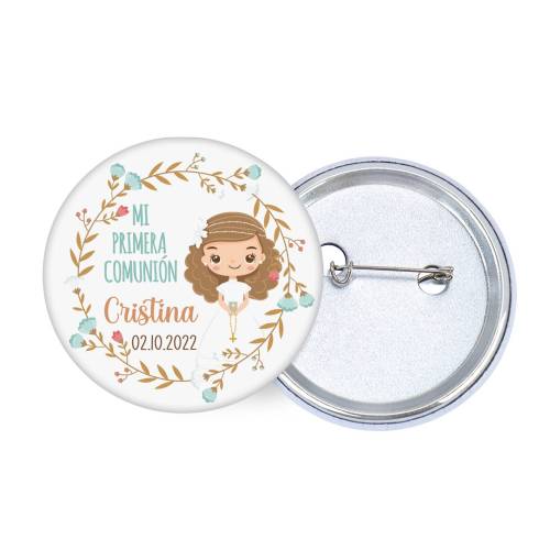 Chapa personalizada modelo Cristina detalles comunión - Chapas Personalizadas Comunión