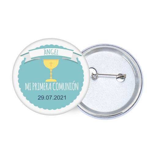 Chapa personalizada modelo Ángel detalles comunión - Chapas Personalizadas Comunión